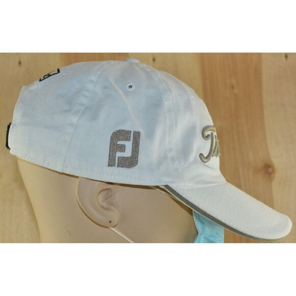 Titleist FJ Footjoy Unisex Adult White/Gold Embroidery Golf Hat Cap Adjustable - Picture 4 of 9
